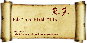 Rózsa Fidélia névjegykártya